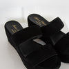 Robert Clergerie Black Wedge Suede Sandal