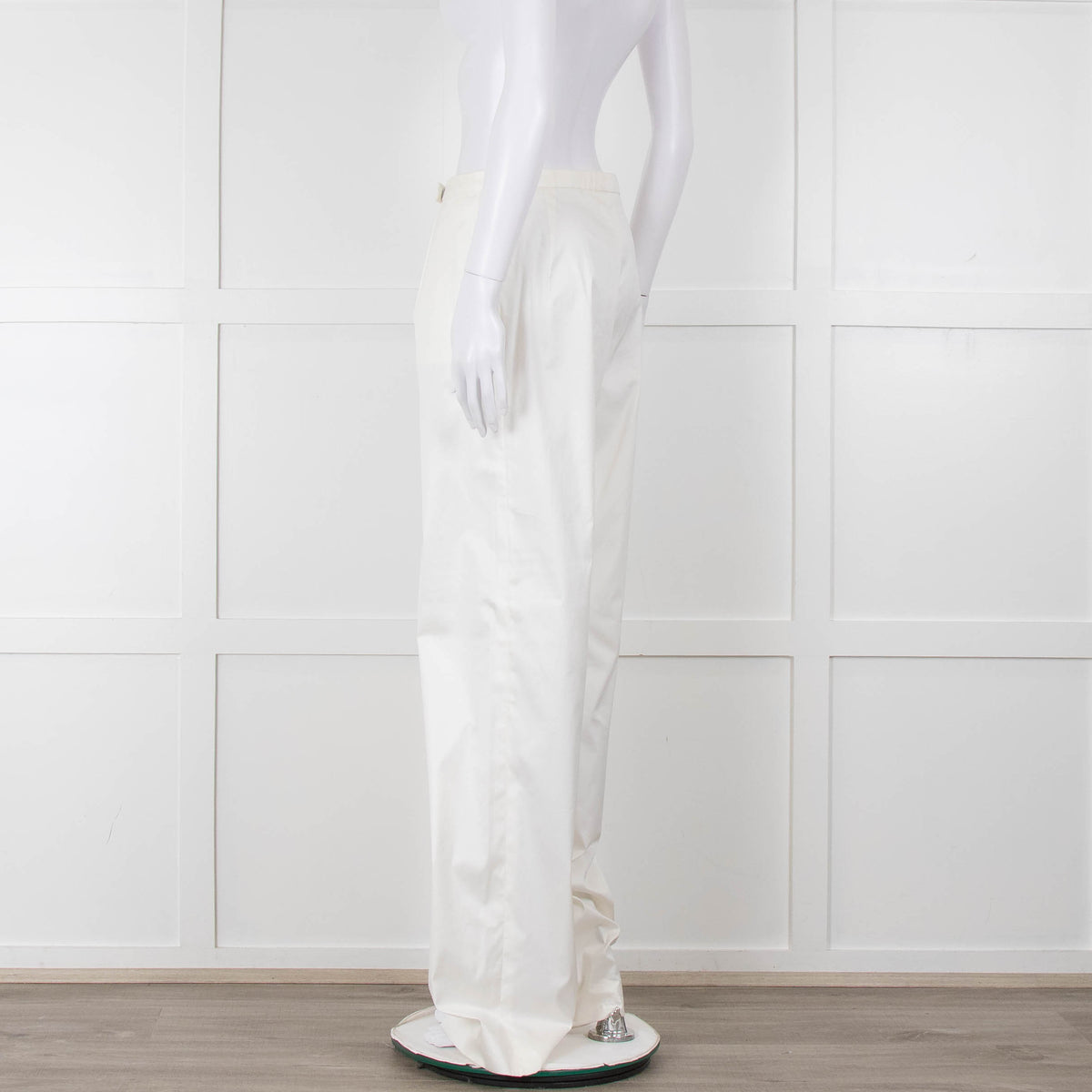 Jil Sander White Cotton High Waisted Trousers