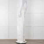 Jil Sander White Cotton High Waisted Trousers