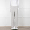 D Exterior Cream Pale Grey Check Cotton Blend Trousers