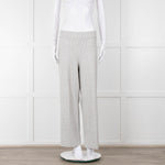 D Exterior Cream Pale Grey Check Cotton Blend Trousers