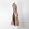 Beulah London Brown Prince of Wales Check Midi Dress with Pearl Buttons