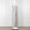 D Exterior Cream Pale Grey Check Cotton Blend Trousers