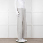 D Exterior Cream Pale Grey Check Cotton Blend Trousers