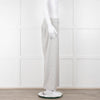 D Exterior Cream Pale Grey Check Cotton Blend Trousers