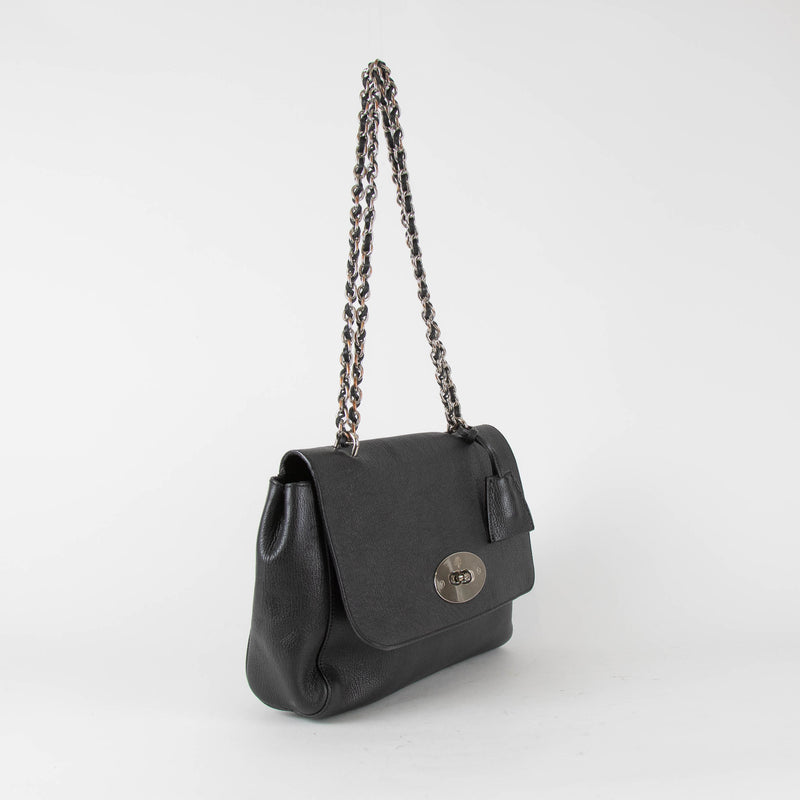 Mulberry Black Glossy Goat Leather Medium Lily Bag