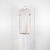 James Perse Beige Linen Shirt Dress V Neck Button Down