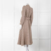 Beulah London Brown Prince of Wales Check Midi Dress with Pearl Buttons