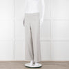 D Exterior Cream Pale Grey Check Cotton Blend Trousers