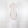 James Perse Beige Linen Shirt Dress V Neck Button Down