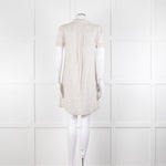 James Perse Beige Linen Shirt Dress V Neck Button Down