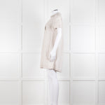 James Perse Beige Linen Shirt Dress V Neck Button Down