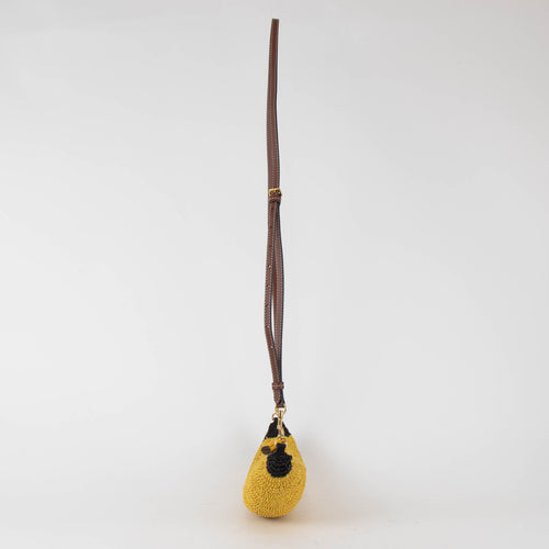 Anya Hindmarch Yellow Banana Raffia Crossbody Bag