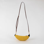Anya Hindmarch Yellow Banana Raffia Crossbody Bag
