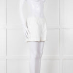 Diane Von Furstenberg Textured White Low Rise Shorts