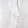 Diane Von Furstenberg Textured White Low Rise Shorts