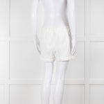 Diane Von Furstenberg Textured White Low Rise Shorts