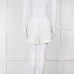 Diane Von Furstenberg Textured White Low Rise Shorts