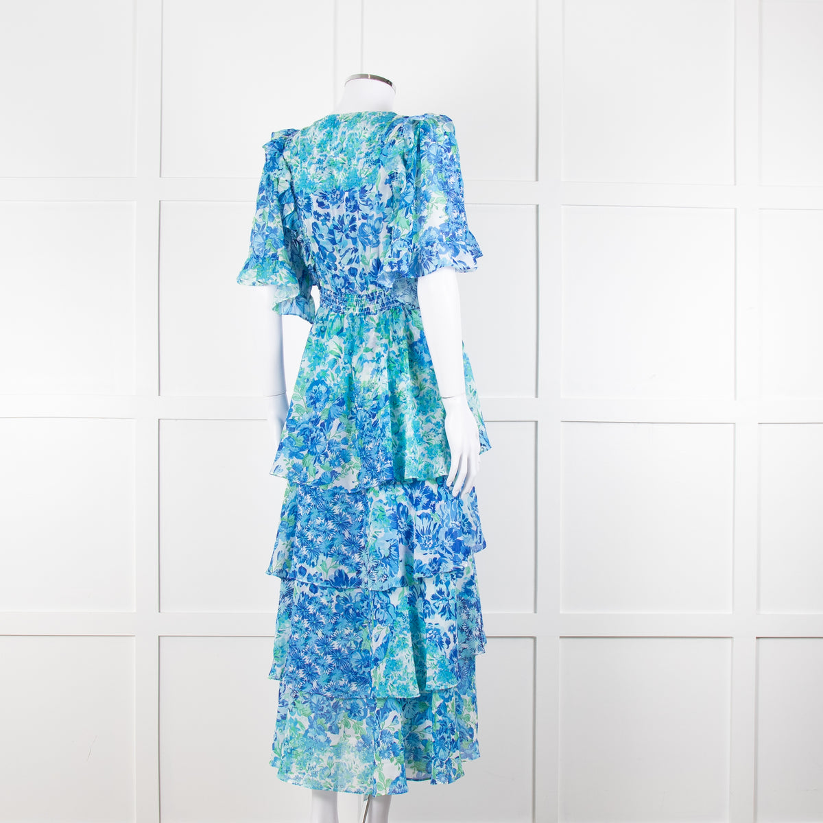 Hale Bob Blue Floral Tiere Maxi Dress