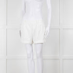 Diane Von Furstenberg Textured White Low Rise Shorts