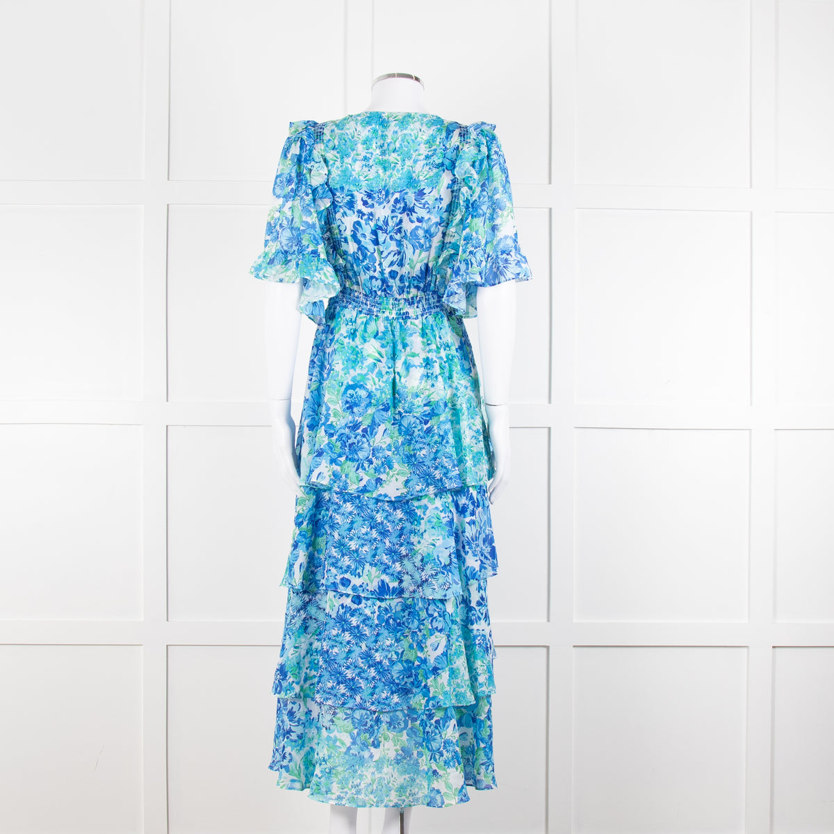 Hale Bob Blue Floral Tiere Maxi Dress