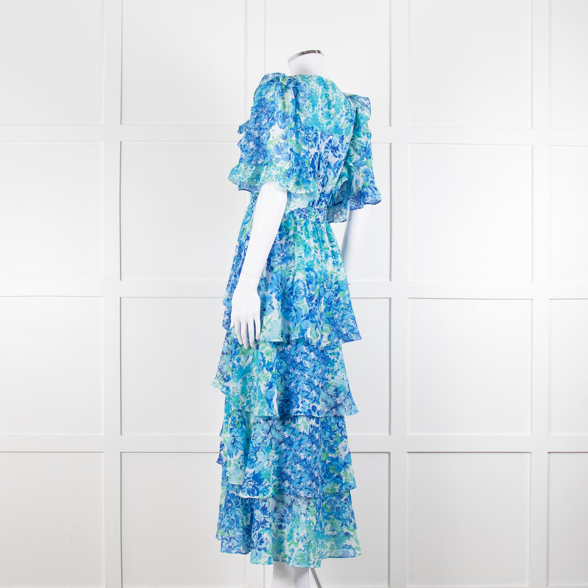 Hale Bob Blue Floral Tiere Maxi Dress
