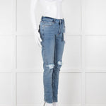 Anine Bing Light Indigo Jeans With Knee Rips