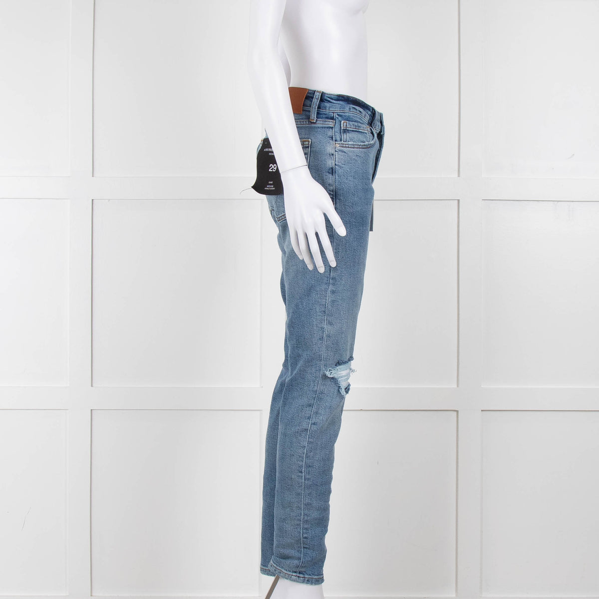 Anine Bing Light Indigo Jeans With Knee Rips