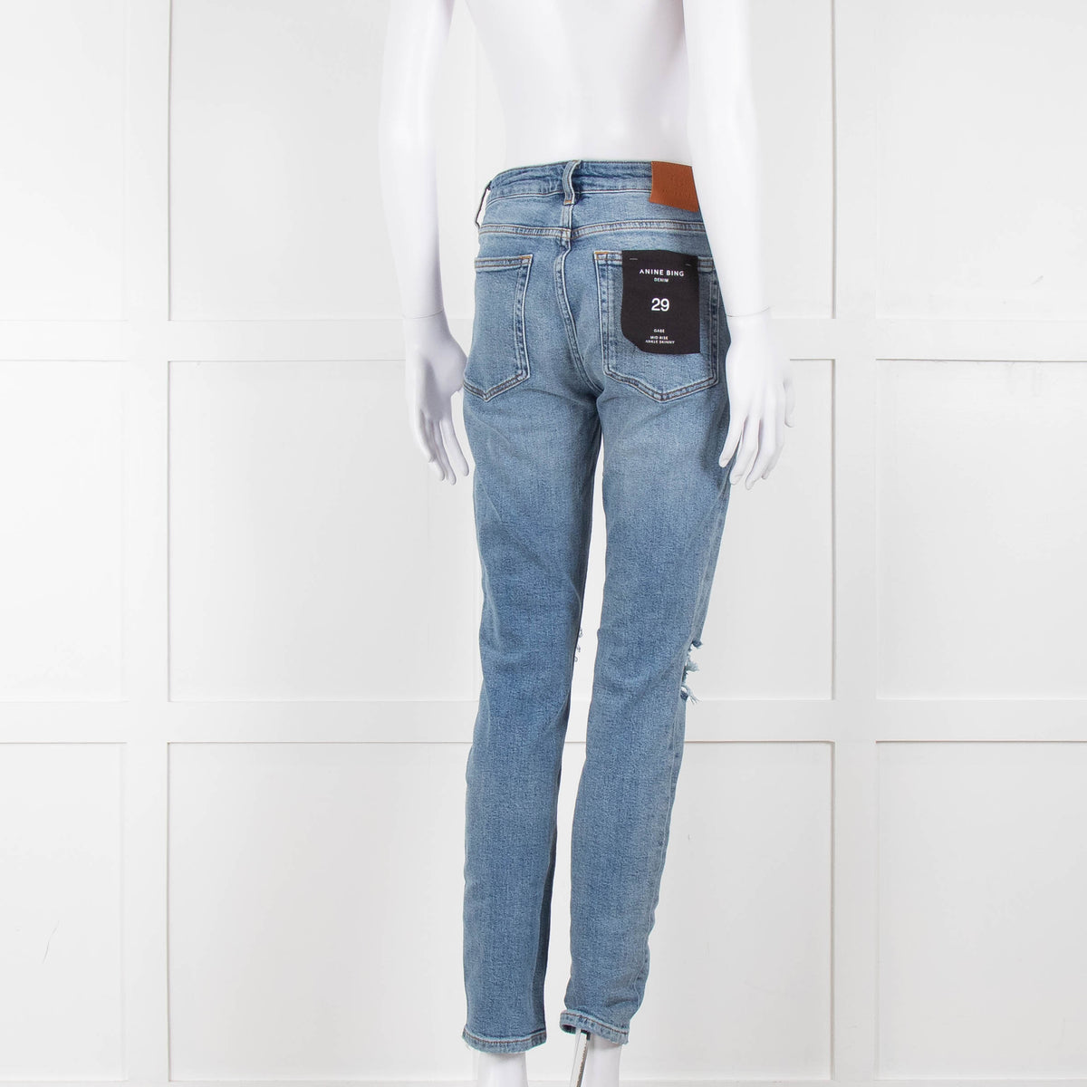 Anine Bing Light Indigo Jeans With Knee Rips