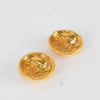 Chanel Gold Quilted CC Round Clip On Earrings
