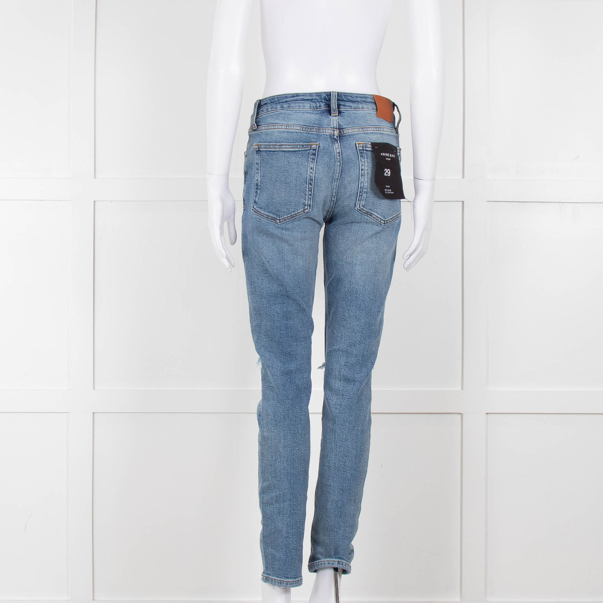 Anine Bing Light Indigo Jeans With Knee Rips
