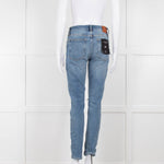 Anine Bing Light Indigo Jeans With Knee Rips