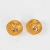 Chanel Gold Quilted CC Round Clip On Earrings