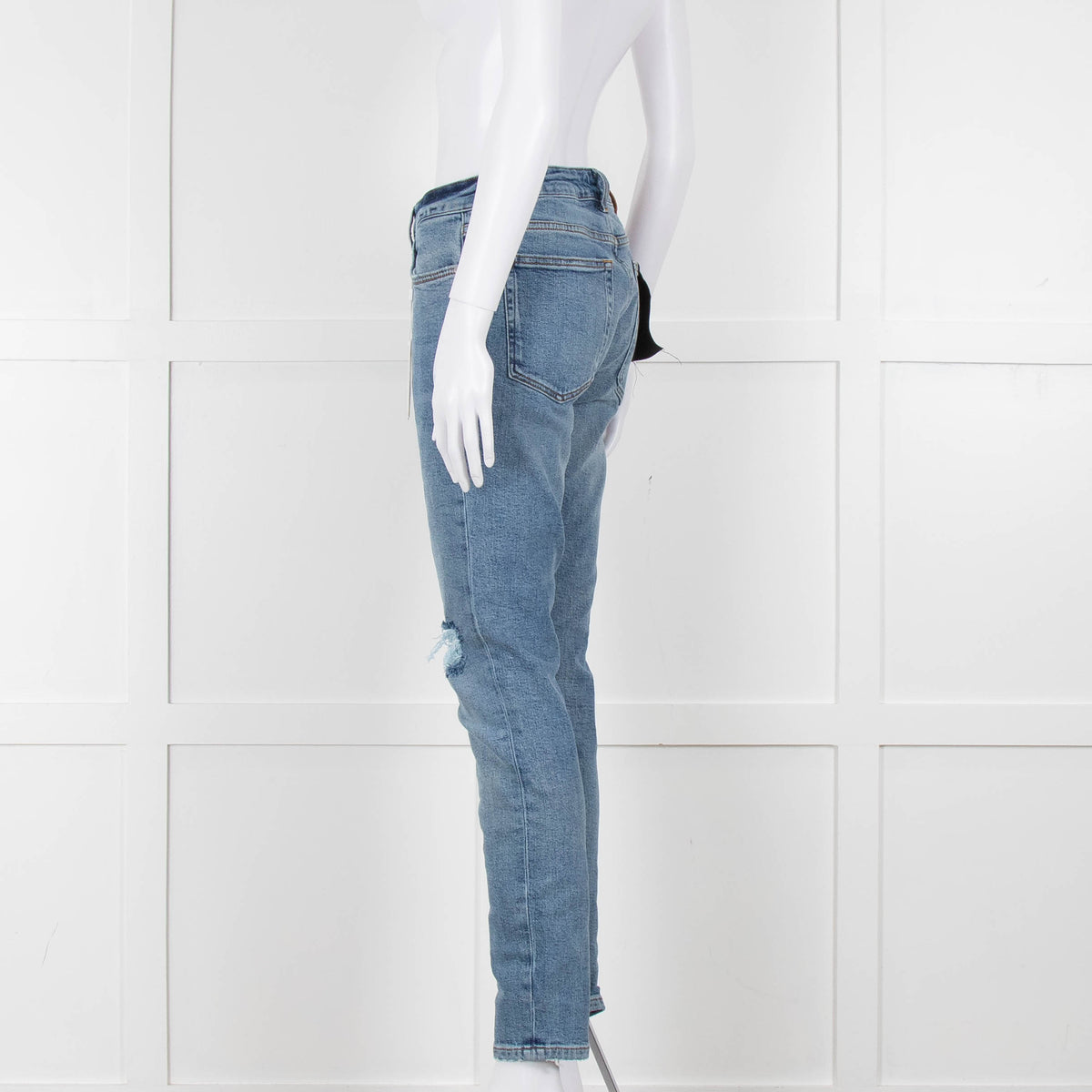 Anine Bing Light Indigo Jeans With Knee Rips