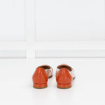 Fabio Rusconi Orange Patent Leather And Perspex Flat Shoes