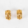 Chanel Gold Vintage Cut Out Logo Clip On Hoop Earrings