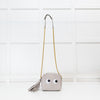 Anya Hindmarch Mini Grey Eyes Crossbody With Gold Chain