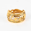 Chanel Gold Vintage Cut Out Logo Clip On Hoop Earrings