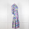 Borgo de Nor Blue and Pink Floral Cotton Maxi Dress