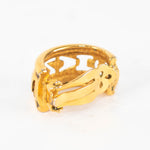 Chanel Gold Vintage Cut Out Logo Clip On Hoop Earrings
