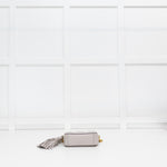 Anya Hindmarch Mini Grey Eyes Crossbody With Gold Chain