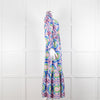Borgo de Nor Blue and Pink Floral Cotton Maxi Dress