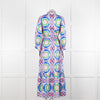 Borgo de Nor Blue and Pink Floral Cotton Maxi Dress