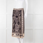 Me369  Black & Beige You Totally Got This Print Skirt