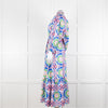 Borgo de Nor Blue and Pink Floral Cotton Maxi Dress