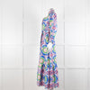Borgo de Nor Blue and Pink Floral Cotton Maxi Dress