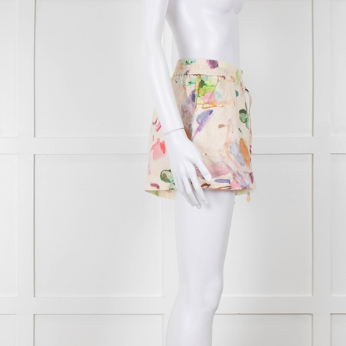 Alemais Linen Shorts with Watercolour Print
