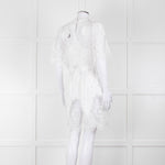 Temperley White Cotton Mix Broderie Anglaise Short Dress With Slip