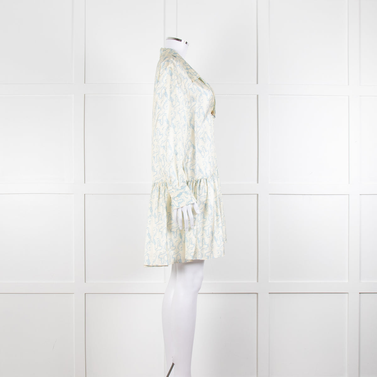 Sandro Cream Drop Waist Mini Dress with Anchor Motif