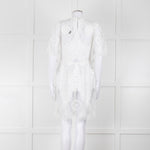 Temperley White Cotton Mix Broderie Anglaise Short Dress With Slip